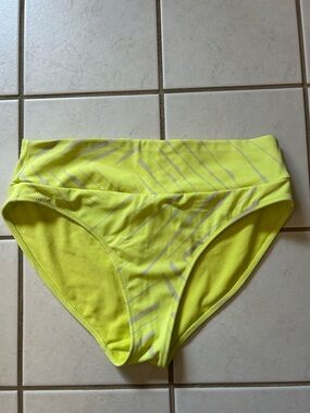 H&M Women's Neon Yellow High-Waist Swim Bottom